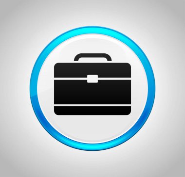 Evrak çantası simgesi yuvarlak mavi buton