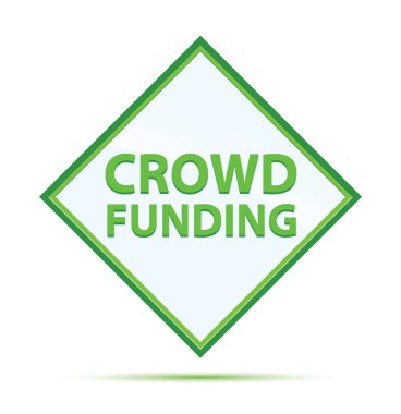 Crowd Funding modern soyut yeşil elmas düğme