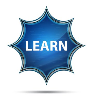 Büyülü camsı güneş patlaması mavi düğmeyi öğrenin