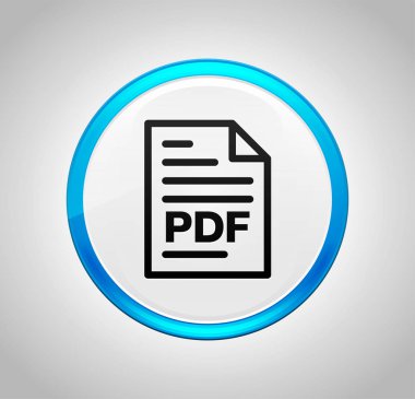Pdf belge sayfası simgesi yuvarlak mavi basma düğmesi