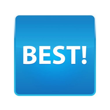 En iyi! parlak mavi kare düğmesi