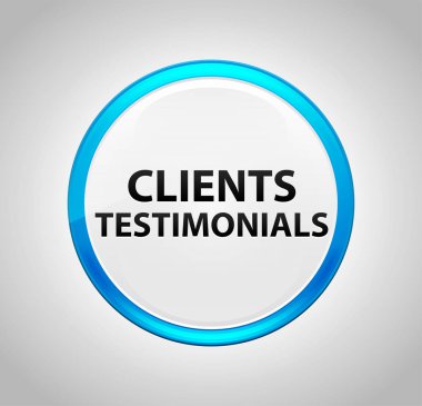 Müşteri Referansları Yuvarlak Mavi Buton Düğmesi