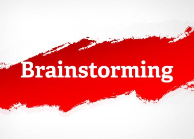 Brainstorming Kırmızı Fırça Soyut Arka Plan İllüstrasyon