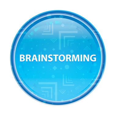 Beyin fırtınası çiçek mavi yuvarlak düğme