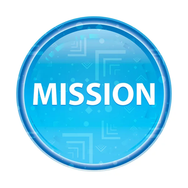 ミッションフローラルブルーラウンドボタン — ストック写真