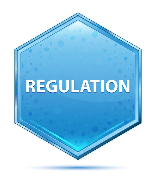 Regulation crystal blue hexagon button — Stock Photo, Image