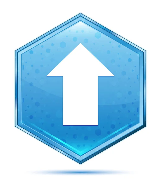 Carregar ícone cristal botão hexágono azul — Fotografia de Stock