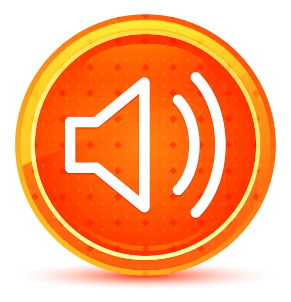 Volume speaker icon natural orange round button
