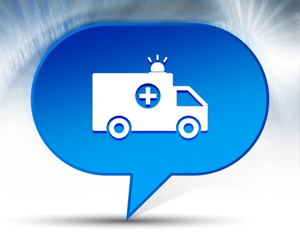 Ambulans simgesi mavi kabarcık arka plan — Stok fotoğraf