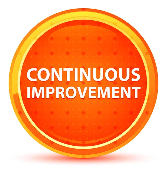 Continuous Improvement Natural Orange Round Button — Stock Photo, Image