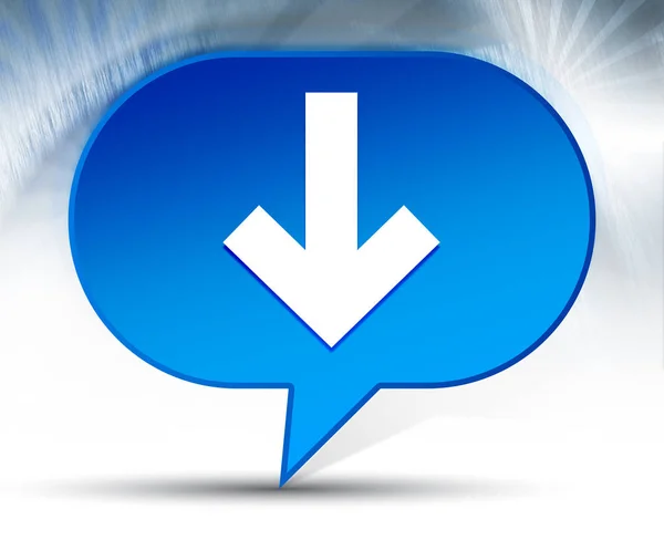 Down arrow icon blue bubble background — Stock Photo, Image