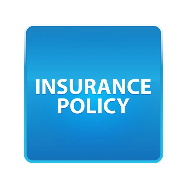 Insurance Policy shiny blue square button — Stock Photo, Image