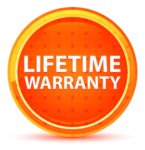 Lifetime Warranty Natural Orange Round Button — Stock Photo, Image