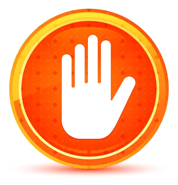 Stop hand pictogram natuurlijke oranje ronde knop — Stockfoto