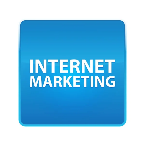 Internet Marketing λαμπερό μπλε τετράγωνο κουμπί — Φωτογραφία Αρχείου