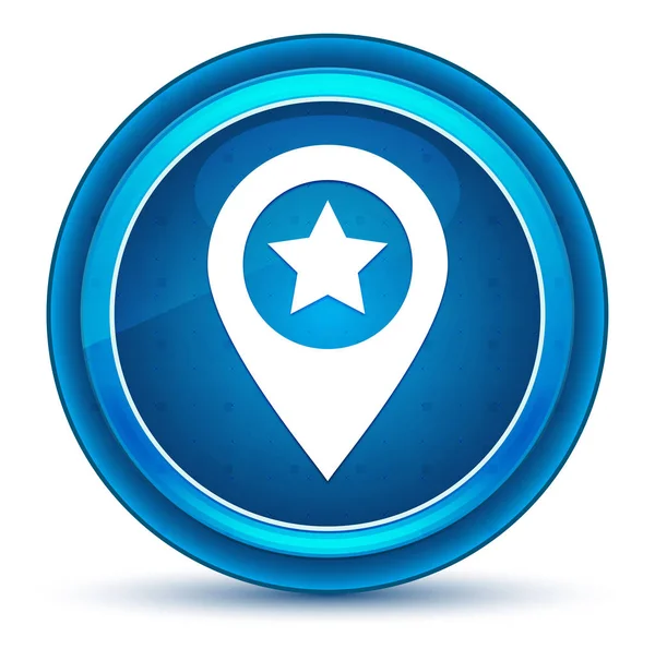 Map pointer star icon eyeball blue round button — Stock Photo, Image