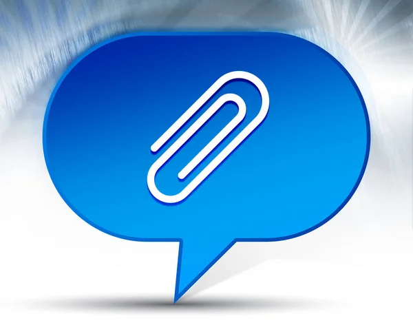 Paper clip icon blue bubble background — Stock Photo, Image