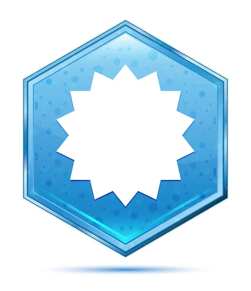 Hvězdicové tlačítko se symbolem křišťálového modrého šestiúhelníku — Stock fotografie