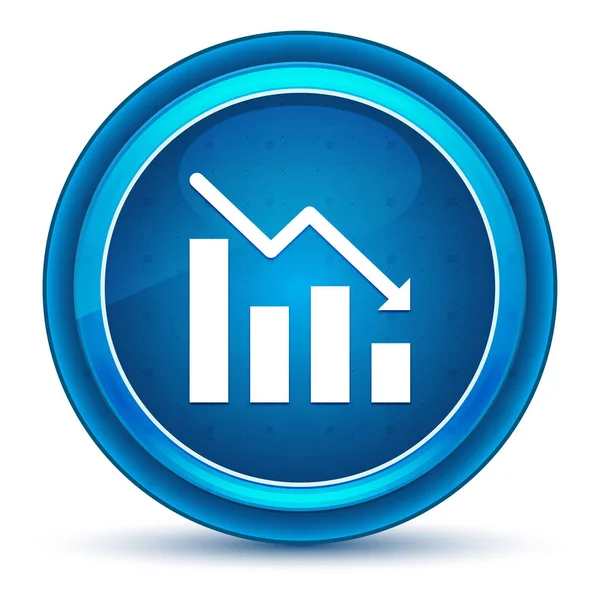 Statistik nach unten Symbol Augapfel blauer runder Knopf — Stockfoto