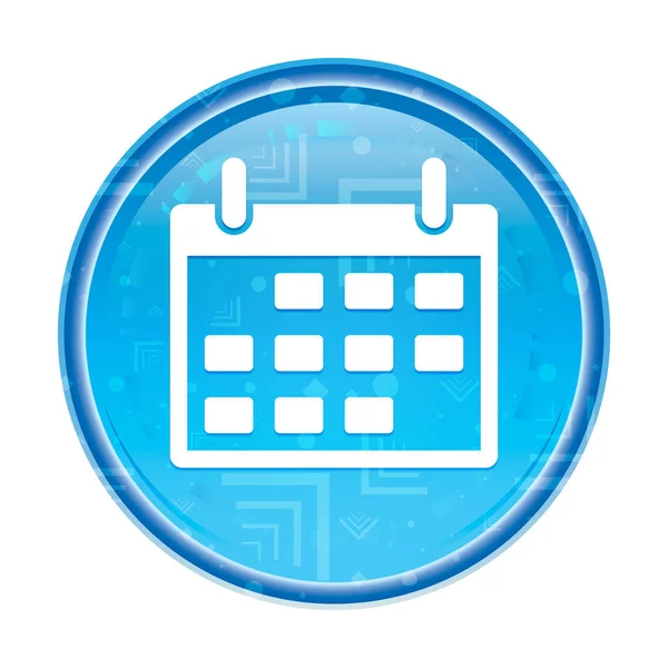Ikona kalendarza kwiatowy niebieski okrągły przycisk — Zdjęcie stockowe