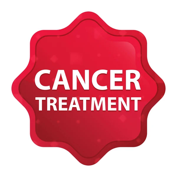 Cancer Treatment misty rose red starburst sticker button — Stock Photo, Image