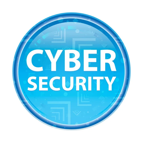 Cyber Security floral blue round button — Stock Photo, Image