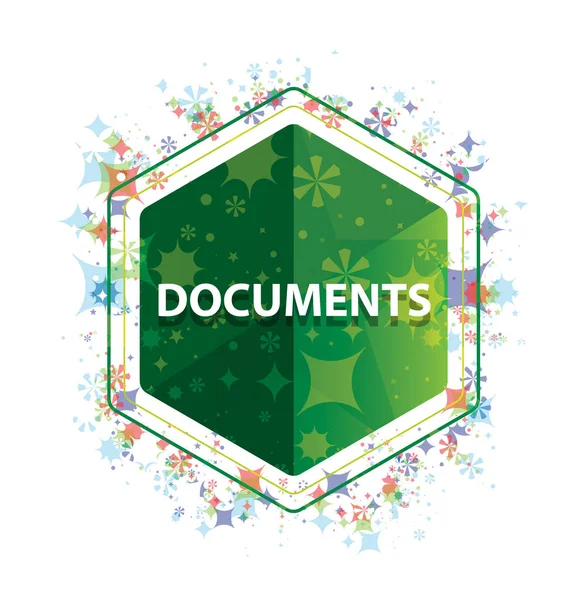 Documents motif de plantes florales bouton hexagone vert — Photo