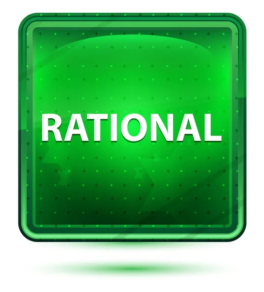 Przycisk RATIONAL Neon Light Green Square — Zdjęcie stockowe