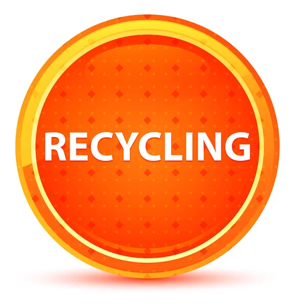 Recycling natuurlijke oranje ronde knop — Stockfoto