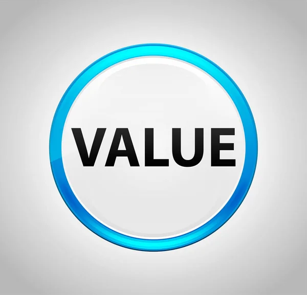 Hodnota – kulatý modrý tlačítko — Stock fotografie