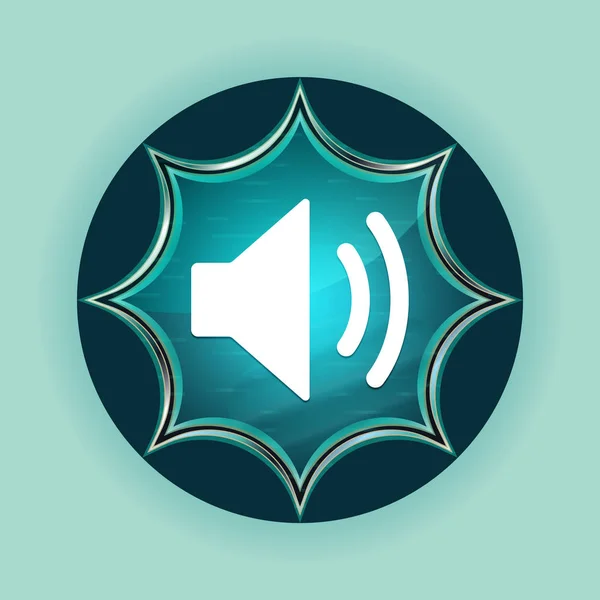 Volume speaker icon magical glassy sunburst blue button sky blue