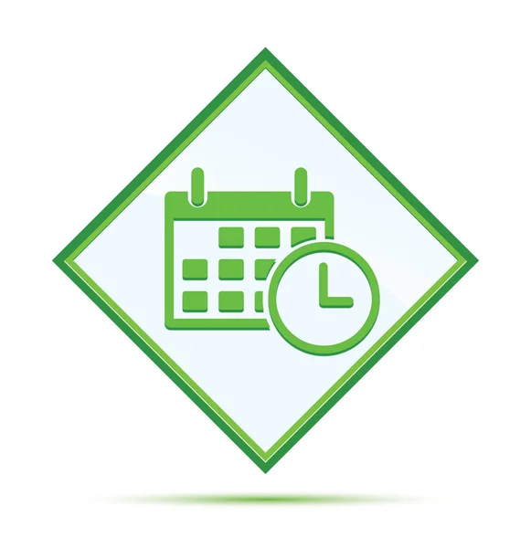 Data dell'appuntamento icona del calendario moderno astratto diamante verde, ma — Foto Stock