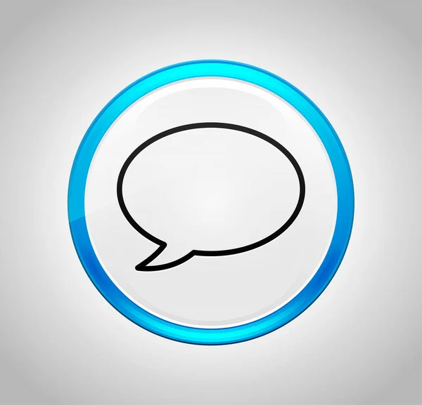 Chat bubble icon round blue push button — Stock Photo, Image
