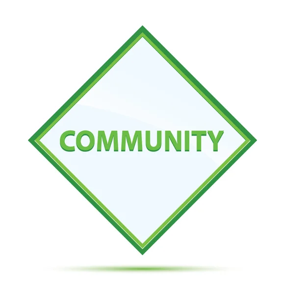 Community Modern streszczenie zielony diament przycisk — Zdjęcie stockowe
