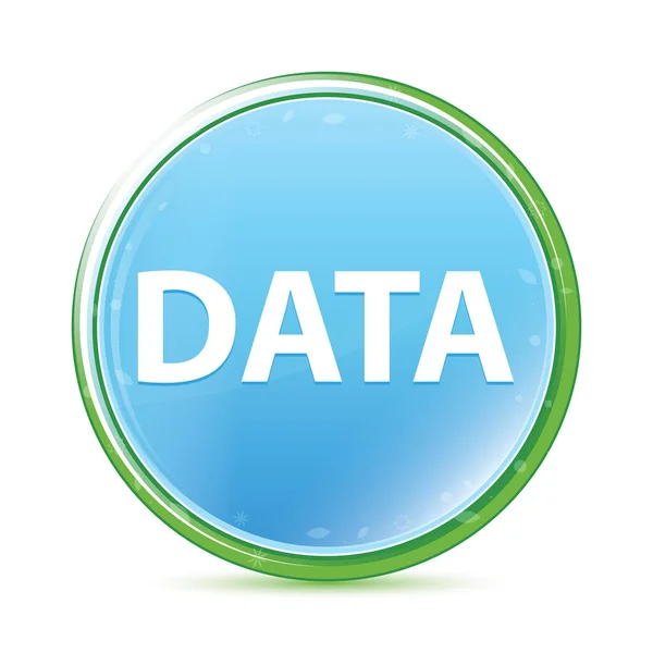 Data Natural Aqua Cyan blå rund knapp — Stockfoto