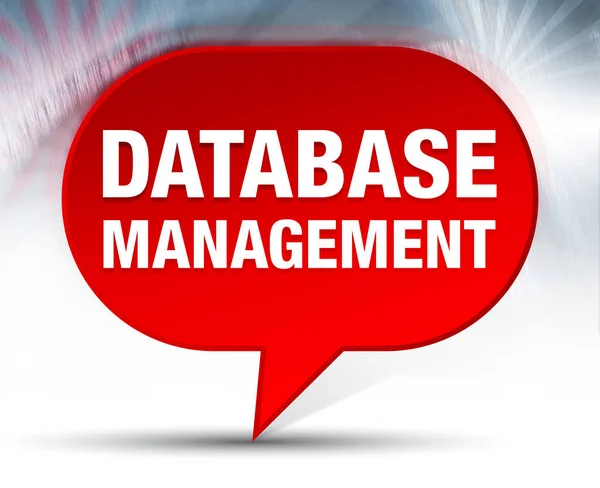 Database Management Red Bubble Background