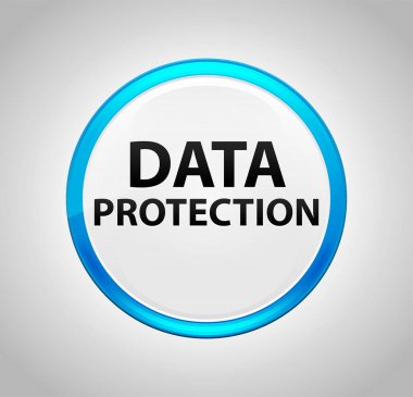 Veri Koruma Yuvarlak Mavi Buton Düğmesi