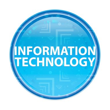 Bilgi Teknolojileri çiçek mavi yuvarlak düğme