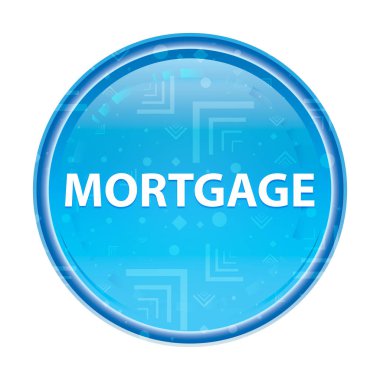 Mortgage çiçek mavi yuvarlak düğme