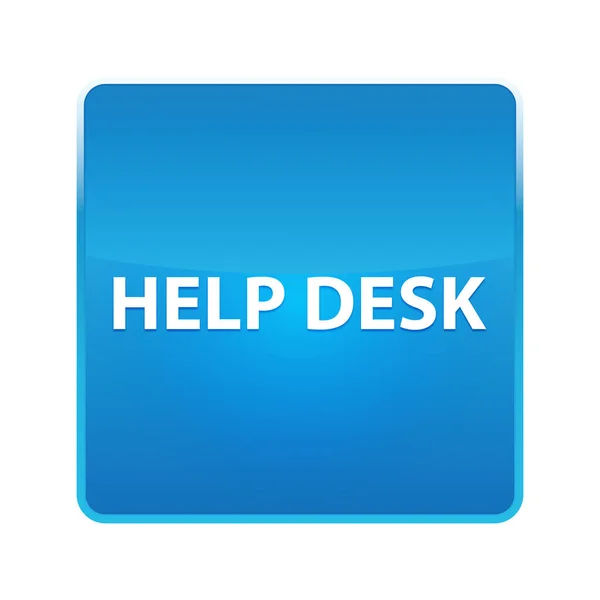 Help Desk błyszczący niebieski przycisk kwadratowy — Zdjęcie stockowe