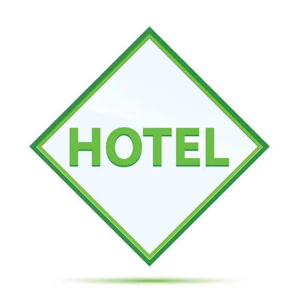 Hotel moderno abstracto botón de diamante verde — Foto de Stock