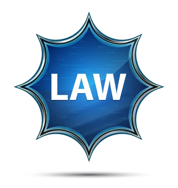 Law magical glassy sunburst blue button — Stock Photo, Image