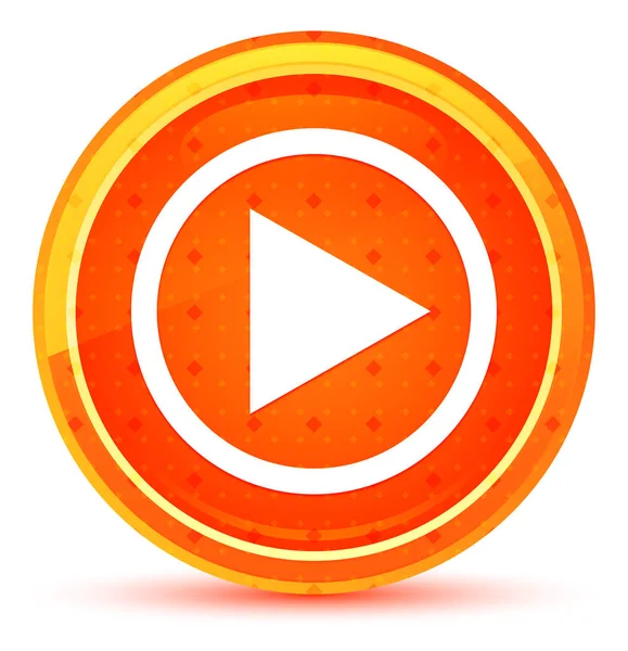 Jogar ícone botão redondo laranja natural — Fotografia de Stock
