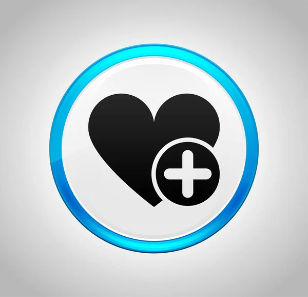 Add favorite heart icon round blue push button