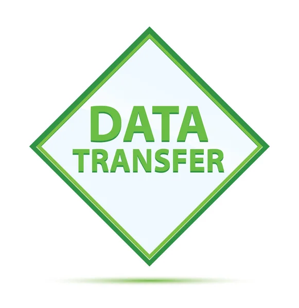 Transferencia de datos moderno abstracto botón de diamante verde —  Fotos de Stock