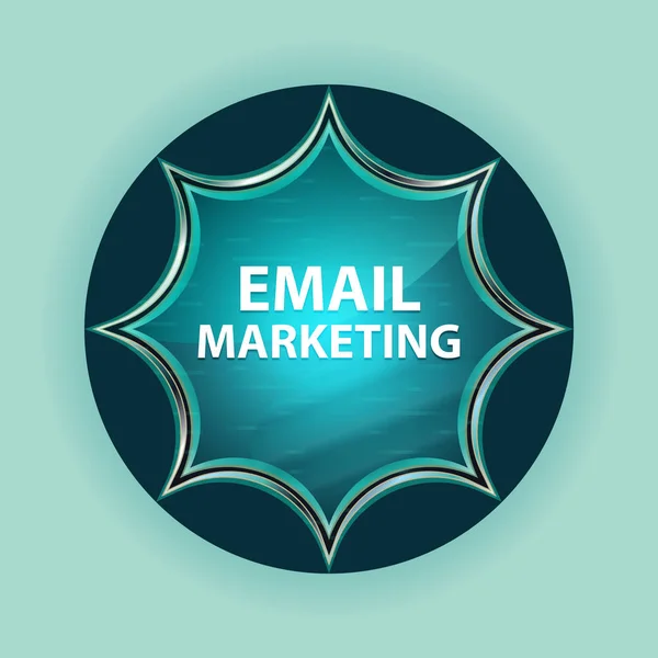 Email Marketing magico vetro sunburst blu pulsante cielo blu bac — Foto Stock