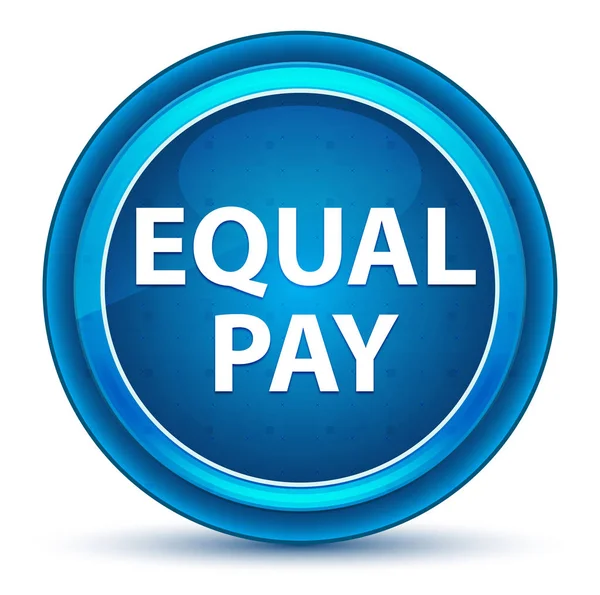 Equal Pay Eyeball Mavi Yuvarlak Düğme — Stok fotoğraf