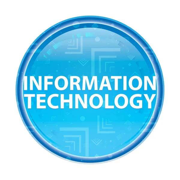 Information Technology floreale blu pulsante rotondo — Foto Stock