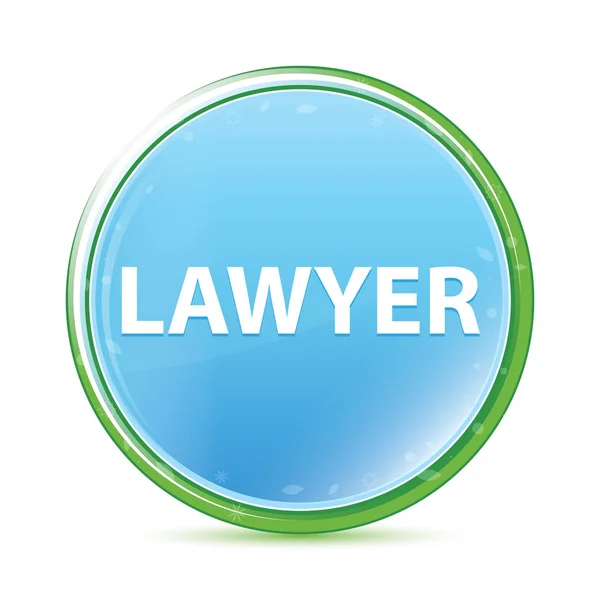 Ügyvéd természetes Aqua cián kék kerek gomb — Stock Fotó