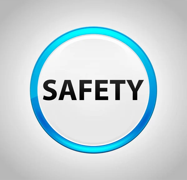 Safety Round Blue Push Button — Stock Photo, Image